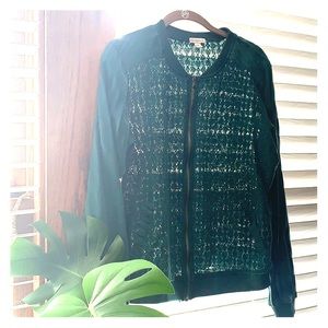 Merona Emerald Green Crochet Jacket
